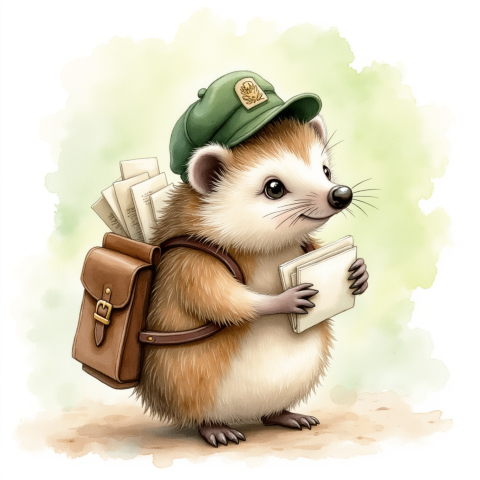 adorable hedgehog mail carrier