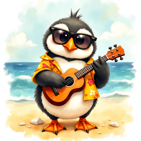 beach penguin musician