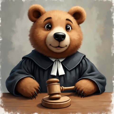 cartoon bear judge