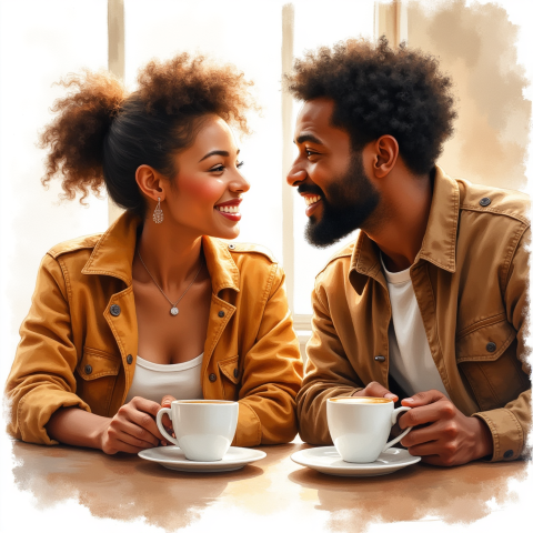couple coffee conversation