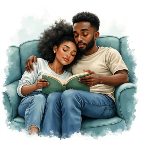 cozy reading couple