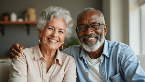 happy senior couple portrait