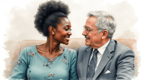 smiling couple portrait