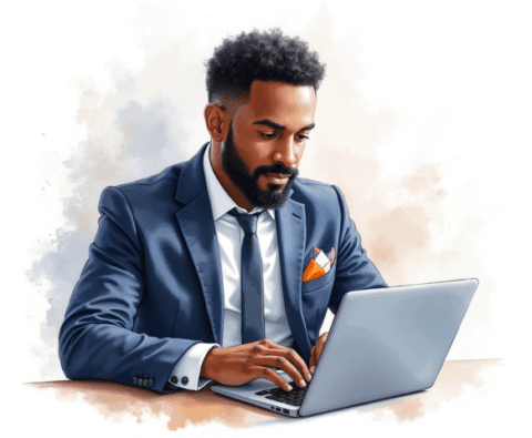 businessman working laptop