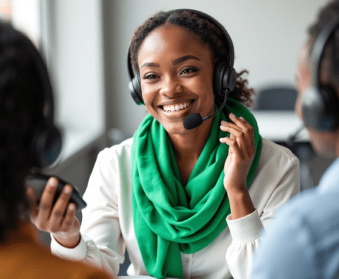 Free clipart illustration of female marketer using computer (7)