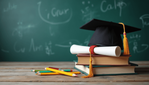 Free stock image of books and graduation cap education concept (4)