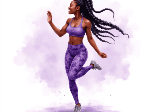 free clip art of black person fitness pose (3)