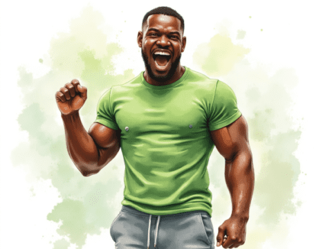 free clip art of black person fitness pose (5)