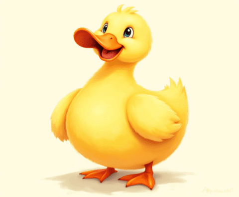 free clipart illustration of a cute duck (4)