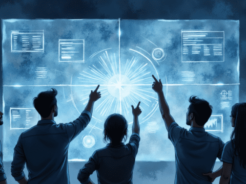 free clipart illustration of a male computer analst at work (4)