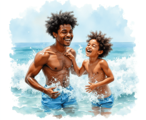 free clipart illustration of couple on vacation (1)