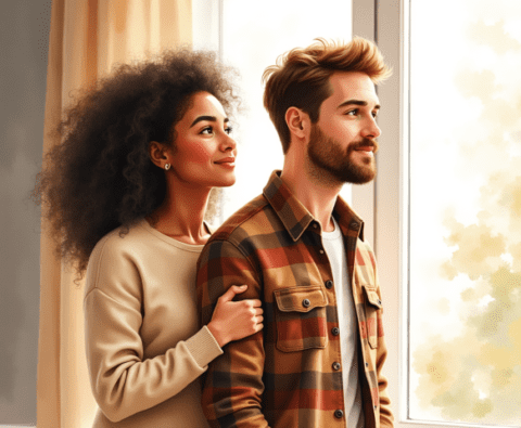 free clipart illustration of snuggling together (1)