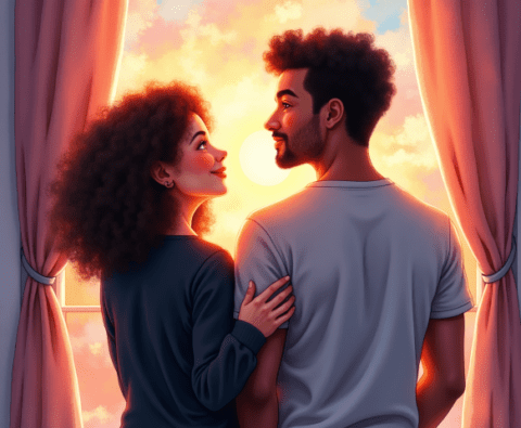 free clipart illustration of snuggling together (10)