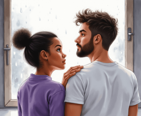 free clipart illustration of snuggling together (2)