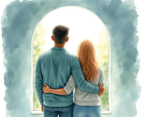 free clipart illustration of snuggling together (3)