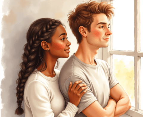 free clipart illustration of snuggling together (8)