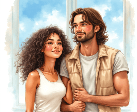 free clipart illustration of snuggling together (9)