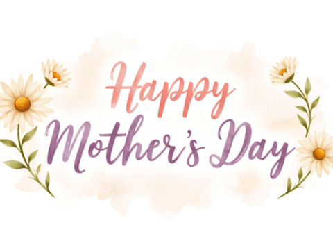 Free clipart illustration of mothers day text banner (2)