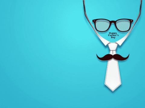 free clipart fathers day blue background necktie and glasses (2)
