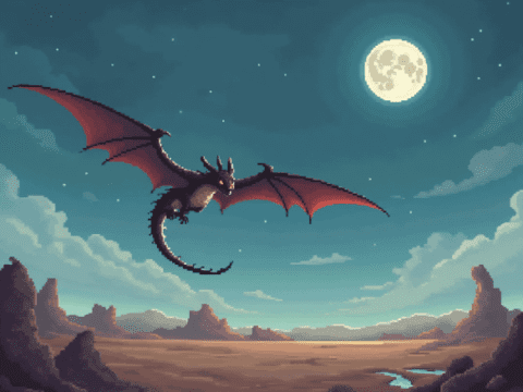 free clipart illustration of a flying dragon (1)