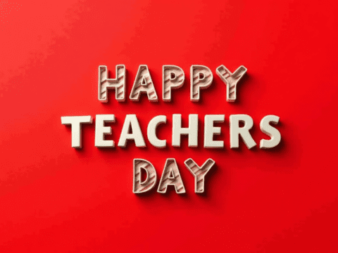free clipart illustration of a happy teachers day text with red background template (3)