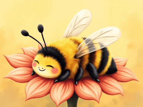 free clipart illustration of a smiling playful bee (7)