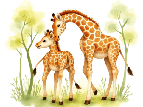free clipart illustration of animal themed fathers day concept (7)
