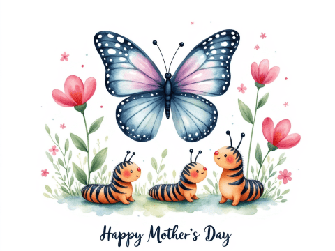 free clipart illustration of animal themed mothers day concept (12)