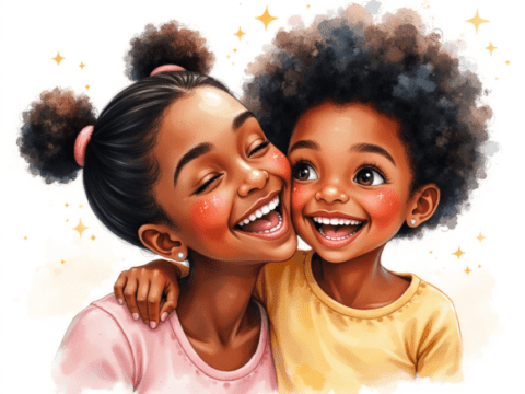 free clipart illustration of black mother and child embrace in love (4)