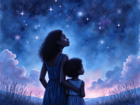 free clipart illustration of child bonding with mother (14)