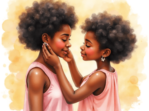 free clipart illustration of child bonding with mother (17)