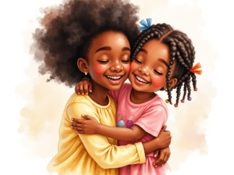 free clipart illustration of child bonding with mother (8)