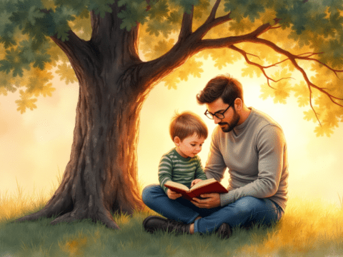 free clipart illustration of father and child bonding time (3)