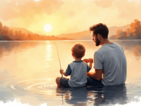 free clipart illustration of father and child bonding time (4)