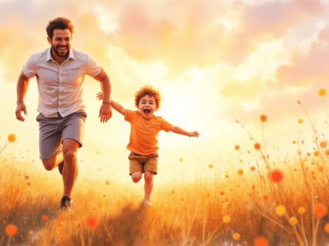 free clipart illustration of father and child bonding time (5)