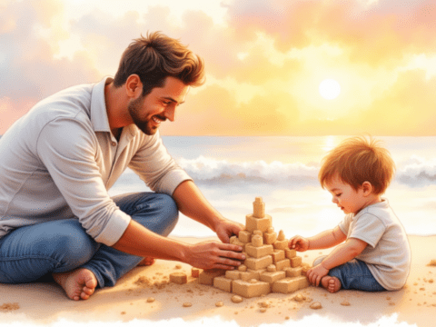 free clipart illustration of father and child bonding time (8)
