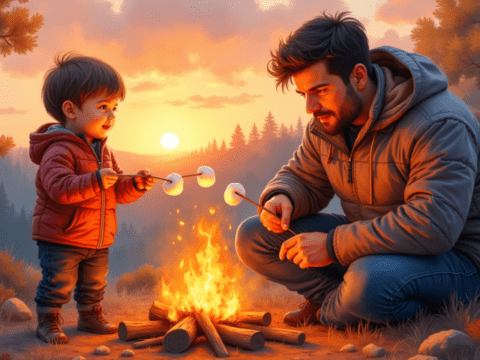 free clipart illustration of father and child bonding time (9)