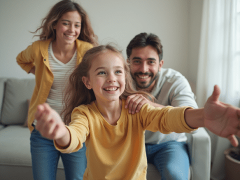 free clipart illustration of fathers day family gathering at home (4)