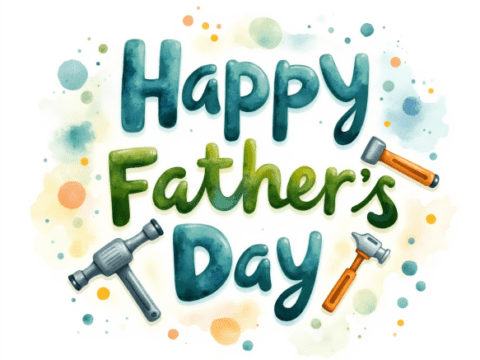 free clipart illustration of happy fathers day text concept design background (1)