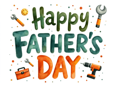 free clipart illustration of happy fathers day text concept design background (4)