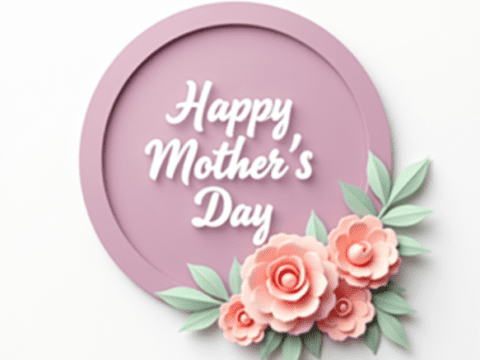 free clipart illustration of mothers day circle design with flowers (1)