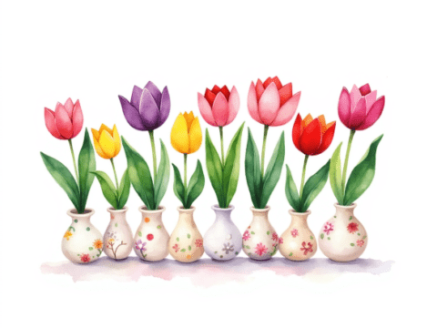 free clipart illustration of mothers day themed flowers design (3)