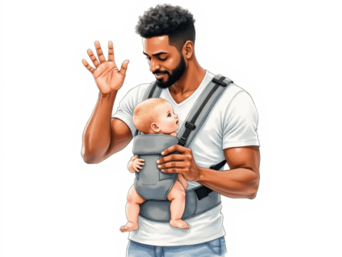 free clipart image of black father giving son high five (2)