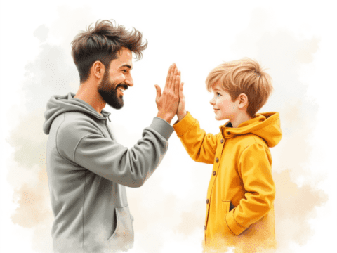 free clipart image of father and son bonding (2)