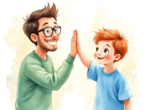 free clipart image of father and son bonding (4)