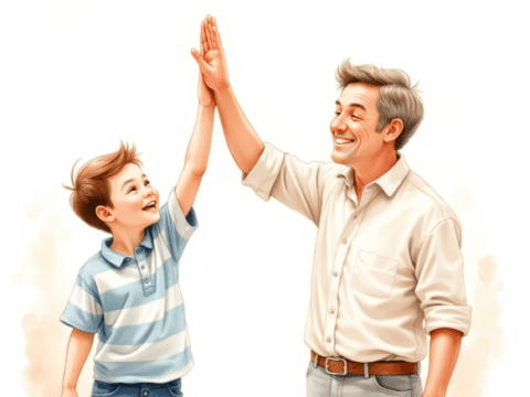 free clipart image of father and son bonding (5)