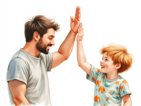 free clipart image of father and son bonding (6)