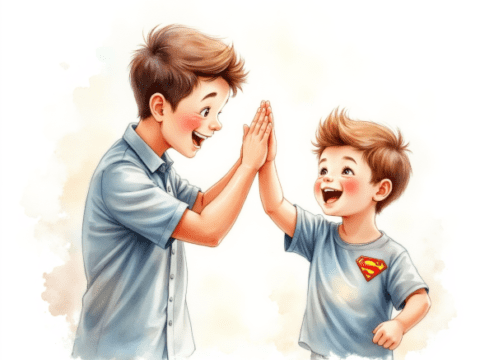 free clipart image of father and son bonding (7)