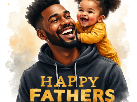free clipart black father and child happy fathers day concept (6)