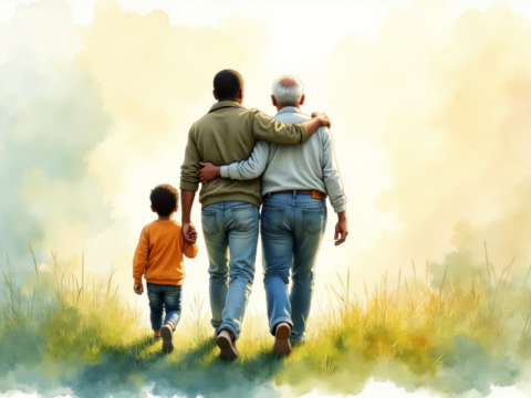 free clipart father walking in the park with son (3)